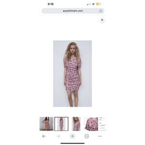 ZARA Floral Draped Mini Dress
